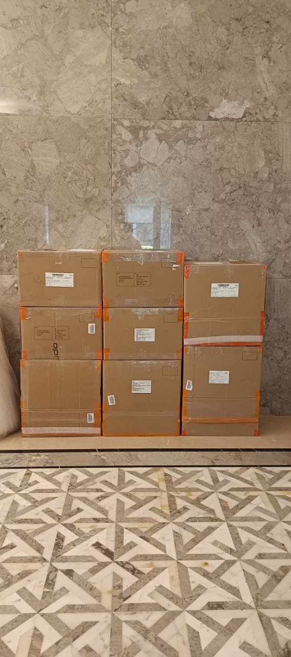 Labelled cartons ready for a single room shifting in J B Nagar Andheri East